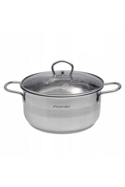 Kamille 3 L stainless steel pot with glass lid