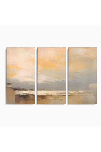 Luxcanva Set 3 Tablouri Canvas Sea Life 150x100 cm (3 x 50x100) pe Sasiu Lemn...