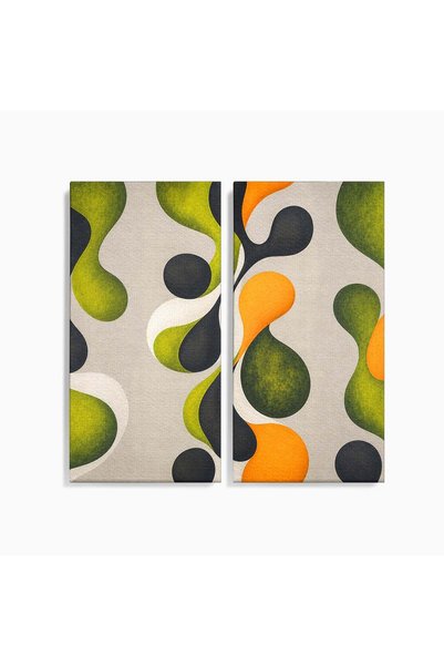 Luxcanva Set 2 Tablouri Canvas Forme Abstracte Organice 100x100 cm (2 x 50x10...