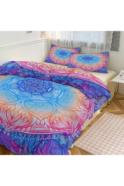LEADER GLOBAL Simple Boho Style 3 Pieces Duvet Cover Set, Fashion Bedding Kit