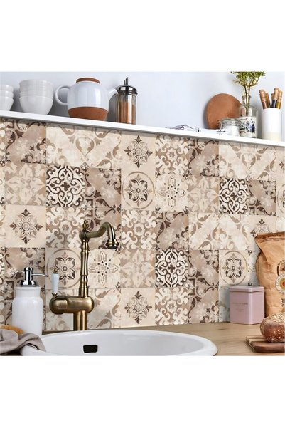 TERRIFI Peel-and-Stick Tile Stickers, Self-Adhesive Vinyl Tiles, Waterproof C...