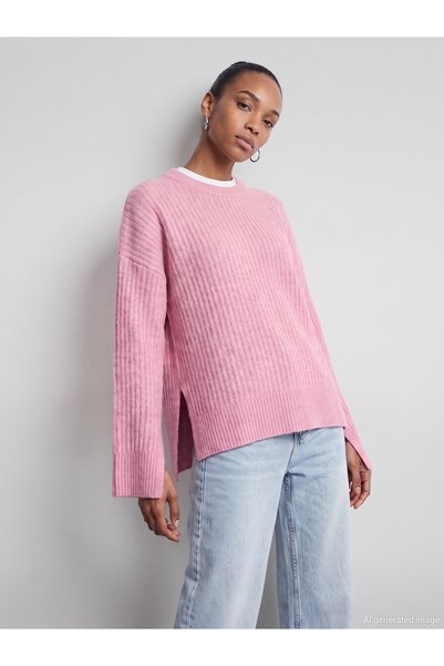 Dilvin 10900 Wool Blend Crew Neck Knit Sweater