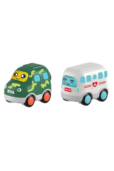huanger Set de 2 jetoane, jeep și ambulanță, 12 luni+ - jeep/ambulanță/A