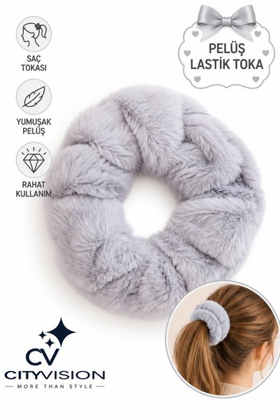 cityvision Plush Gray Simit Hair Clip