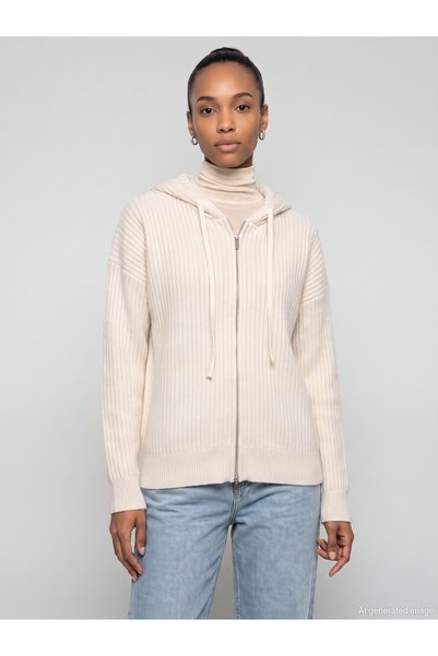 Dilvin 61006 Wool Blend Hooded Cardigan