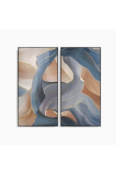 Luxcanva Set 2 Tablouri Canvas Pierdut In Pastel 120x120 cm (2 x 60x120) cu R...