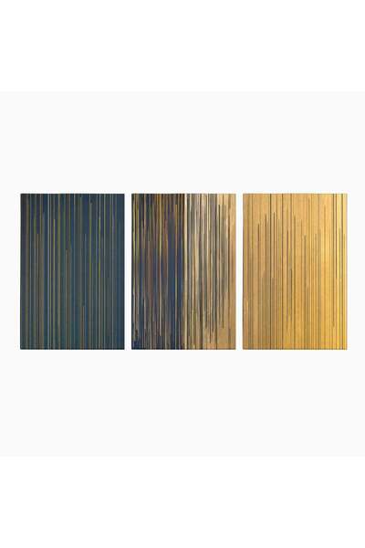 Luxcanva Set 3 Tablouri Canvas Dungi Aurii și Negre 210x100 cm (3 x 70x100) p...