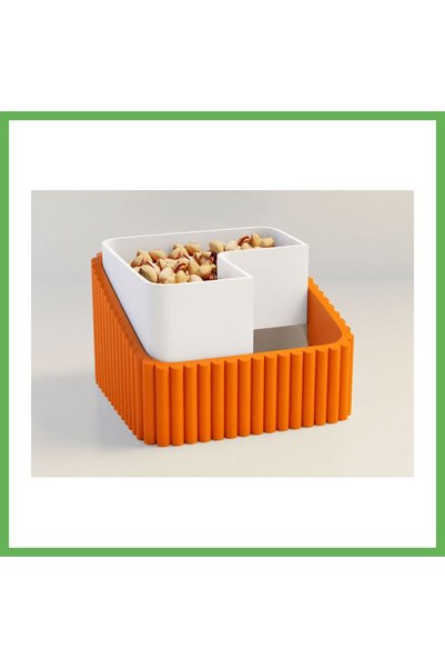 TheGencoo 3D Printed Peanut Bowl - Double-Compartment Shell Separator Serving...