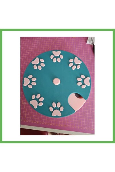 TheGencoo 3D Printed Dog Puzzle Toy, Rotating Disc Reward Food Toy, Turquoise...