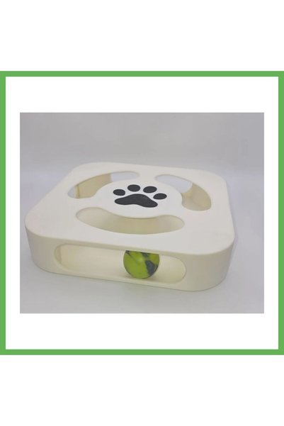 TheGencoo 3D Printed Interactive Cat Toy, Paw-Patterned Ball, Puzzle Toy, Squ...