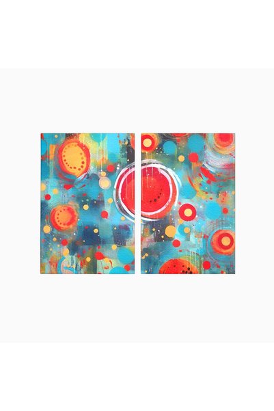 Luxcanva Set 2 Tablouri Canvas Abstract Watermelon 80x60 cm (2 x 40x60) pe Sa...