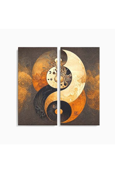 Luxcanva Set 2 Tablouri Canvas Yin Si Yang 120x120 cm (2 x 60x120) pe Sasiu L...