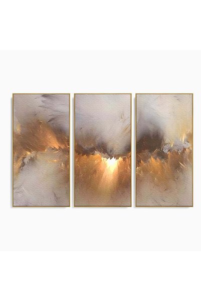 Luxcanva Set 3 Tablouri Canvas Divina Lumina 150x100 cm (3 x 50x100) cu Ramă ...