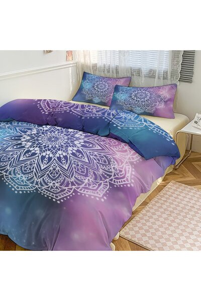 LEADER GLOBAL Bohemian Fashion Bedroom Bedding Set 3Pcs, Comfort Duvet Set
