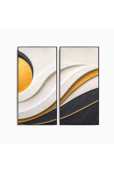 Luxcanva Set 2 Tablouri Canvas Armonie Abstracta 120x120 cm (2 x 60x120) cu R...
