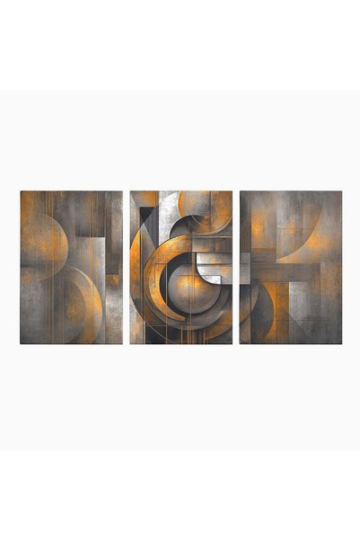 Luxcanva Set 3 Tablouri Canvas Cercul care tine lumea 150x70 cm (3 x 50x70) p...