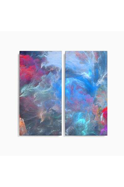 Luxcanva Set 2 Tablouri Canvas Colorful Cosmos 140x140 cm (2 x 70x140) pe Sas...