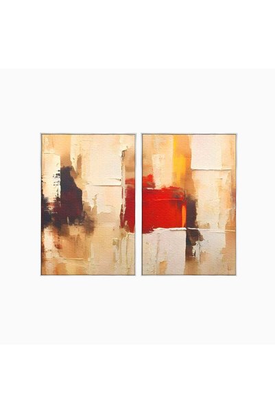 Luxcanva Set 2 Tablouri Canvas Tablouri Abstracte 140x100 cm (2 x 70x100) cu ...