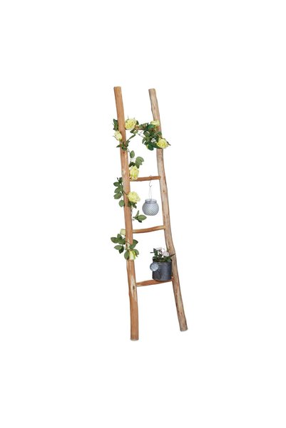 Relaxdays Scară decorativă din lemn de castan XXL, maro deschis, 150x5x35 cm