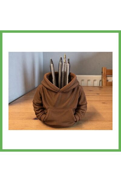 TheGencoo 3D-Printed Hooded Sweatshirt Pencil Holder - Desktop Organizer - Br...