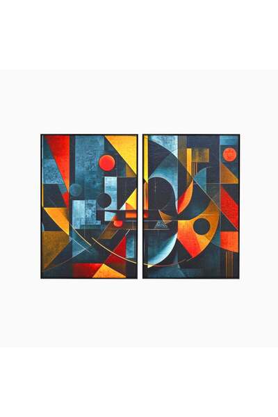 Luxcanva Set 2 Tablouri Canvas Coliziunea Culorilor 160x120 cm (2 x 80x120) c...