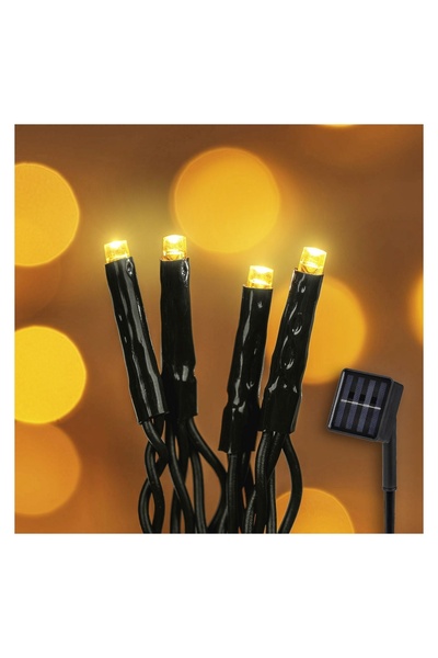 OEM Instalație solară 60 LED, 10,3 m, alb cald, senzor lumină, interior și ex...