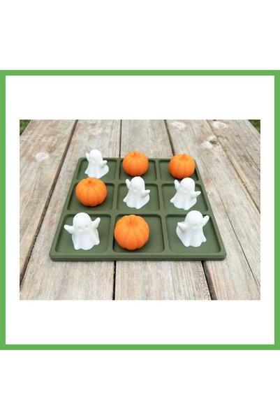 TheGencoo 3D-Printed Ghost and Pumpkin XOX Game Set: Tic-Tac-Toe, Halloween, ...