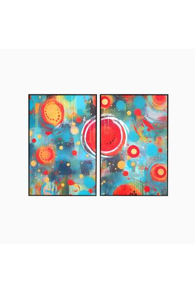 Luxcanva Set 2 Tablouri Canvas Abstract Watermelon 160x120 cm (2 x 80x120) cu...