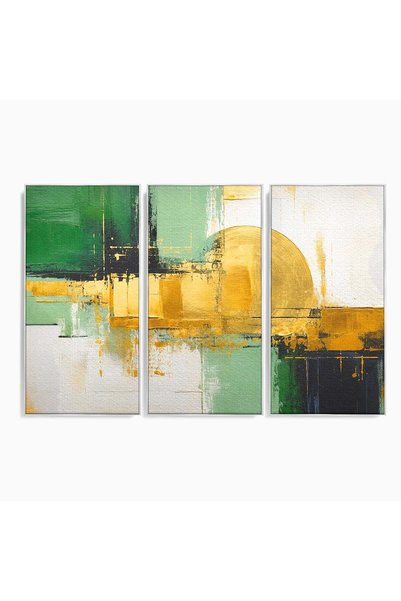 Luxcanva Set 3 Tablouri Canvas Armonie Abstracta 210x140 cm (3 x 70x140) cu R...