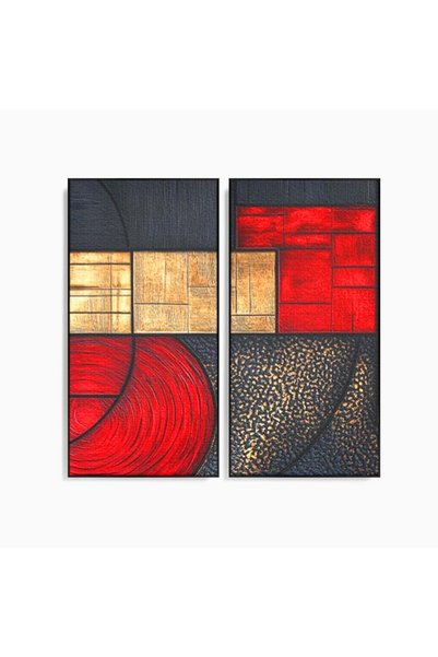 Luxcanva Set 2 Tablouri Canvas Ordinea pasiunii 120x120 cm (2 x 60x120) cu Ra...