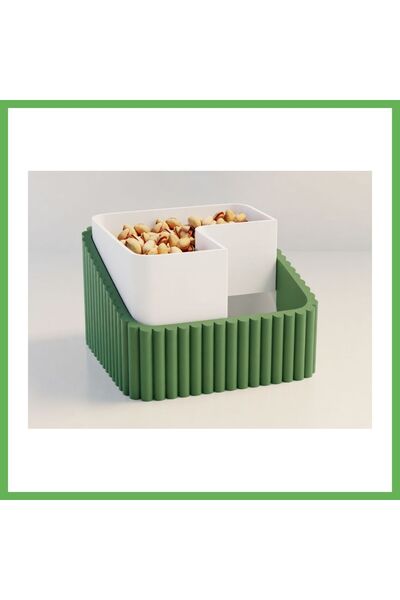 TheGencoo 3D-Printed Pistachio Bowl - Dual-Chambered Shell Separator Serving ...