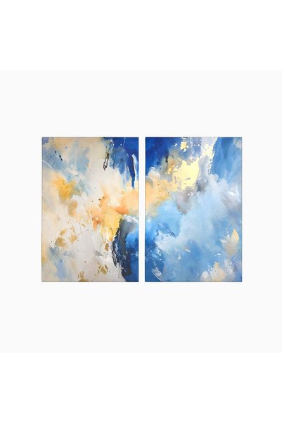Luxcanva Set 2 Tablouri Canvas Abstract Paint 140x100 cm (2 x 70x100) pe Sasi...