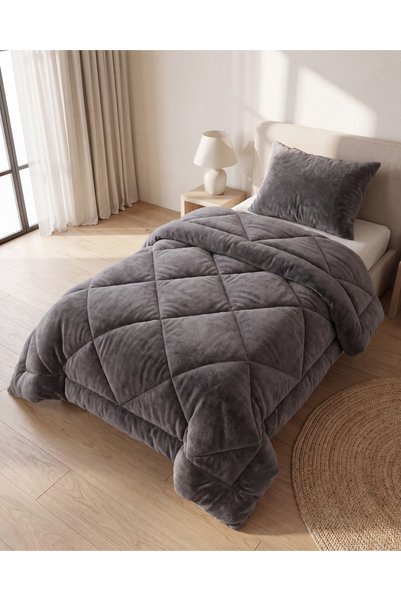 Lunavella Home لحاف فاخر لشخص واحد من ويلسوفت، لون أنثراسايت.