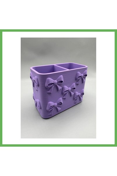 TheGencoo 3D-Printed Bow Detail-Patterned Compartmentalized Pencil Holder - D...
