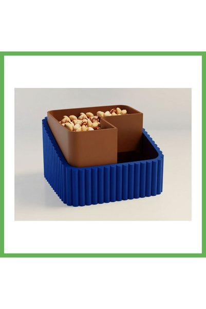 TheGencoo 3D-Printed Pistachio Bowl - Dual-Chambered Shell Separator Serving ...