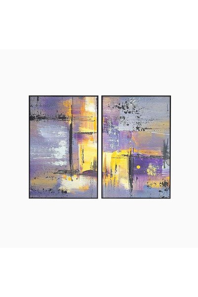 Luxcanva Set 2 Tablouri Canvas Ecou in lavanda 80x60 cm (2 x 40x60) cu Rama N...