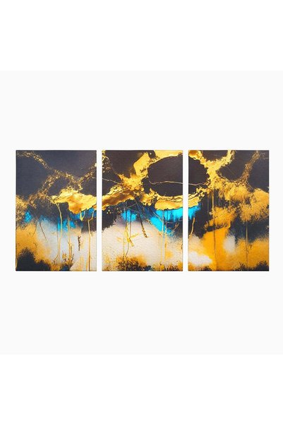 Luxcanva Set 3 Tablouri Canvas Abstract Marble 240x120 cm (3 x 80x120) pe Sas...