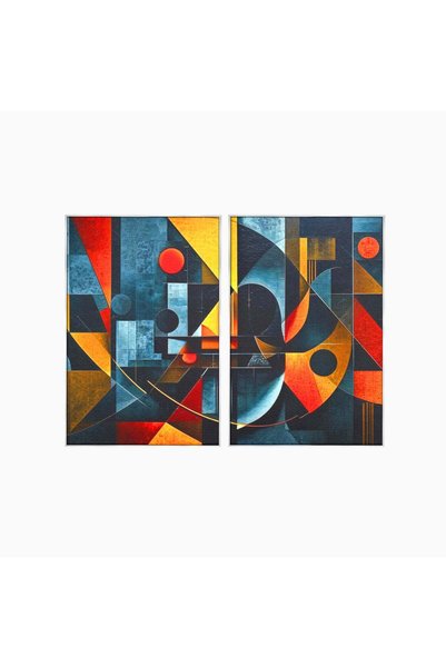 Luxcanva Set 2 Tablouri Canvas Coliziunea Culorilor 160x120 cm (2 x 80x120) c...