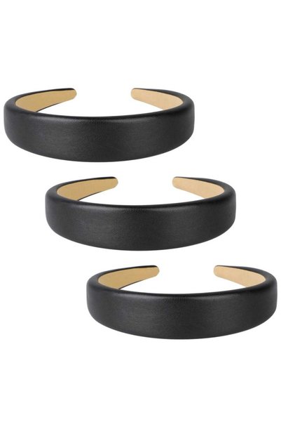 Generic Brand Set de 3 cordelute negre realizate din piele ecologică