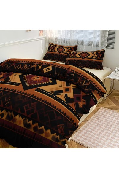 LEADER GLOBAL Classic Boho 3 Pieces Bedding Set, Comfort Household Duvet Set