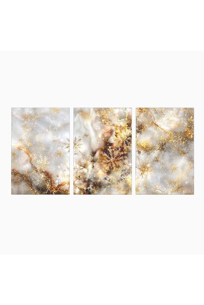 Luxcanva Set 3 Tablouri Canvas Sclipire Inghetata 300x150 cm (3 x 100x150) pe...