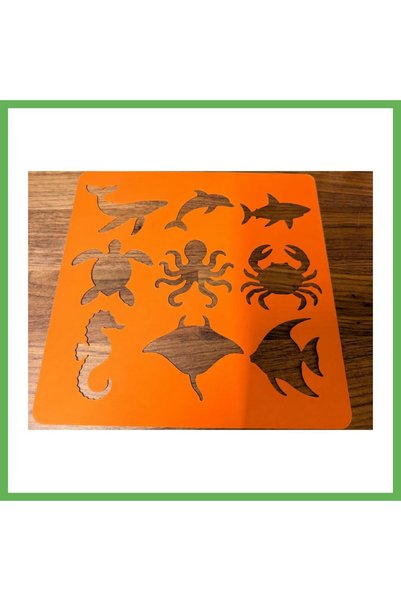 TheGencoo 3D-Printed Marine Animals Drawing Template - Multiple Design Templa...