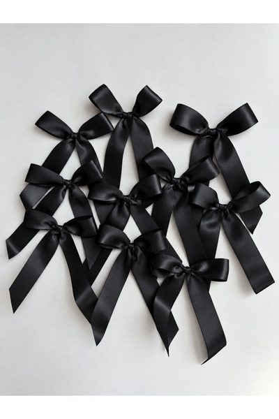 pempem bandana 10 ready-made long satin ribbon bows, each 3 cm wide, with a b...
