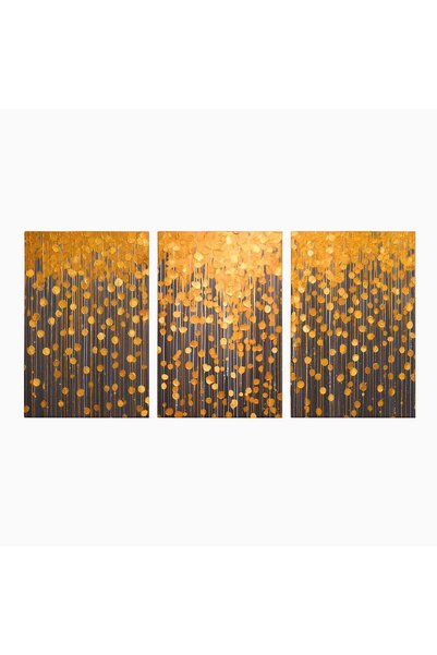 Luxcanva Set 3 Tablouri Canvas Ploaie De Lumini 150x70 cm (3 x 50x70) pe Sasi...