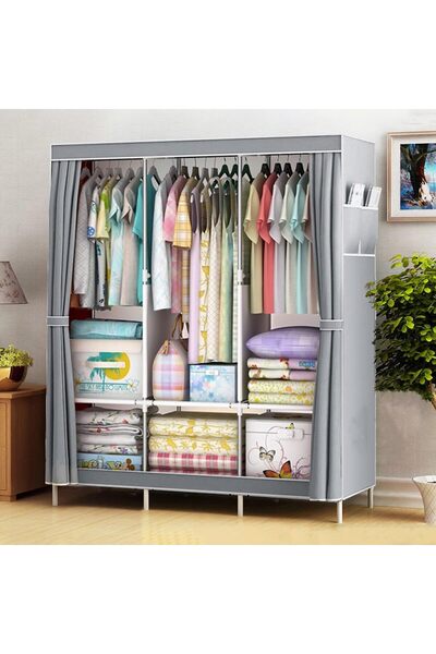 ALMEKAQUZ Portable Closet,Storage Organizer Wardrobe Dustproof Cabinet