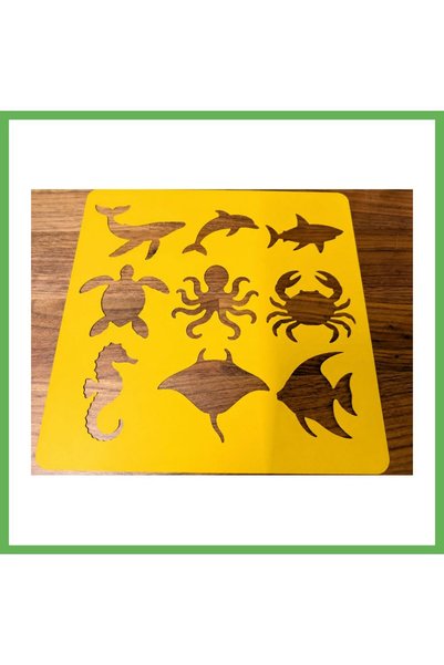 TheGencoo 3D-Printed Marine Animals Drawing Template - Multiple Design Templa...