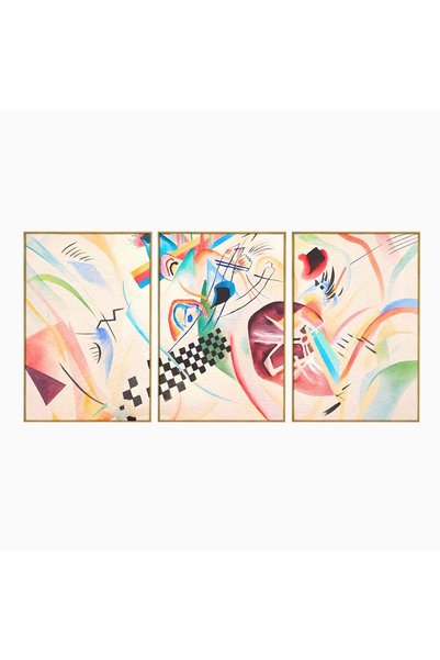 Luxcanva Set 3 Tablouri Canvas Pictură Abstractă de Kandinsky 240x120 cm (3 x...