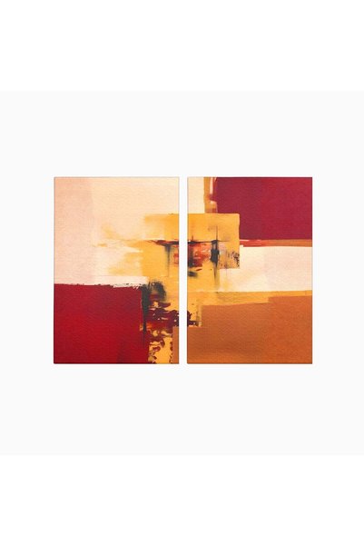 Luxcanva Set 2 Tablouri Canvas Abstract Gold 160x120 cm (2 x 80x120) pe Sasiu...
