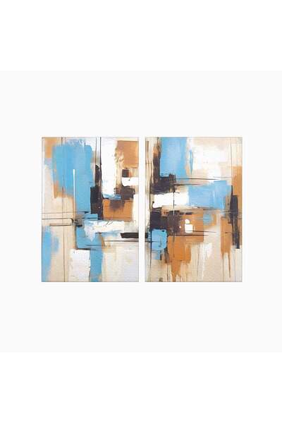 Luxcanva Set 2 Tablouri Canvas Pictura Abstracta 200x150 cm (2 x 100x150) pe ...