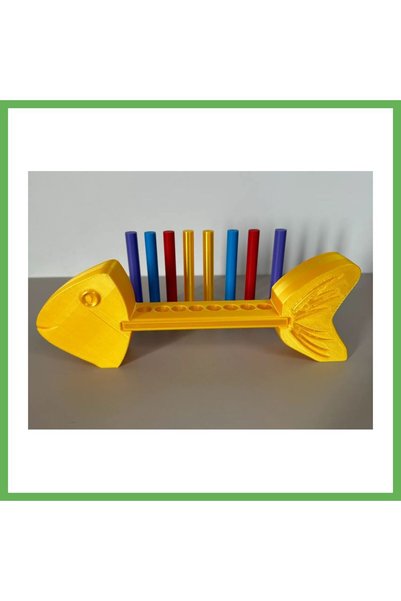 TheGencoo 3D-Printed Fish Skeleton Color-Sorting Toy - 8-Hole Stick Sorting S...